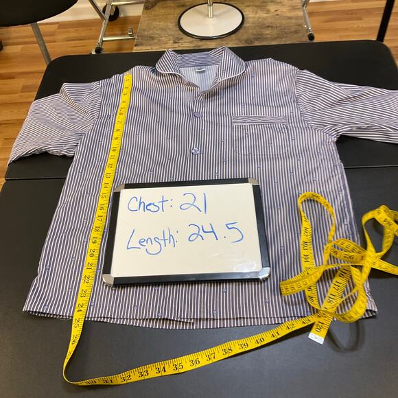 Petti Pranc Pajamas Set Size L Blue & White Stripe Button Front Top & Pants - Picture 12 of 15